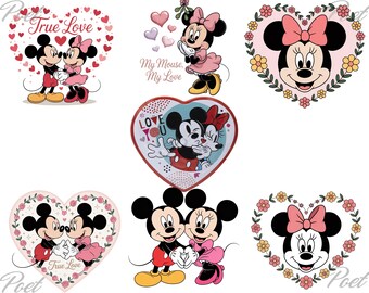 Mickey and Minnie Mouse Love PNG: Cricut & Silhouette Design (Digital Download)