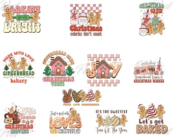 Christmas SVG PNG Bundle: Gingerbread, Merry Christmas - Digital Download