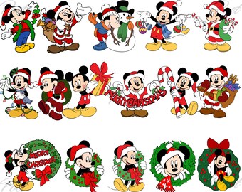 Mickey Mouse kerst PNG SVG: digitale download
