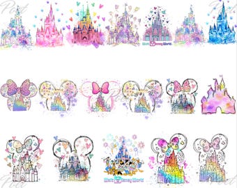 Magical Kingdom Mouse Ears PNG: Castle Silhouette (Instant Download