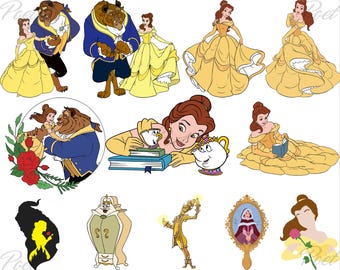 Beauty and the Beast Clipart Bundle: Belle PNG, SVG (Digital Download)