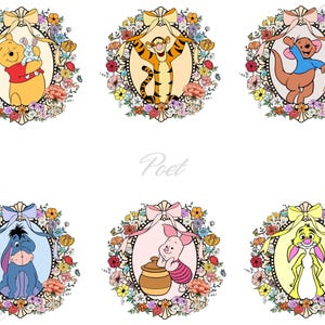 Winnie the Pooh PNG Bundle: Eeyore, Piglet, Tigger, Rabbit (300 DPI)