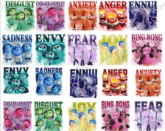 Inside Out 2 PNG: Emotion Character Digital Download Bundle