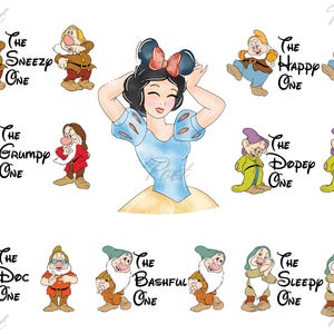 Snow White Clipart Bundle: Princess PNG, Shirt Cake Topper (Digital Download)