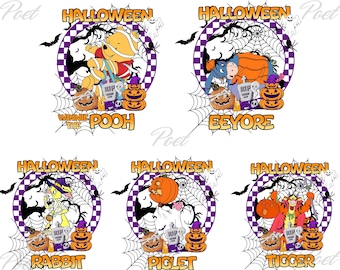 Winnie the Pooh Halloween PNG Bundle: Eeyore, Piglet, Tigger (Digital Download)