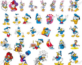 Daisy y el Pato Donald PNG: Clipart de amigos de Mickey Mouse (Descarga digital)