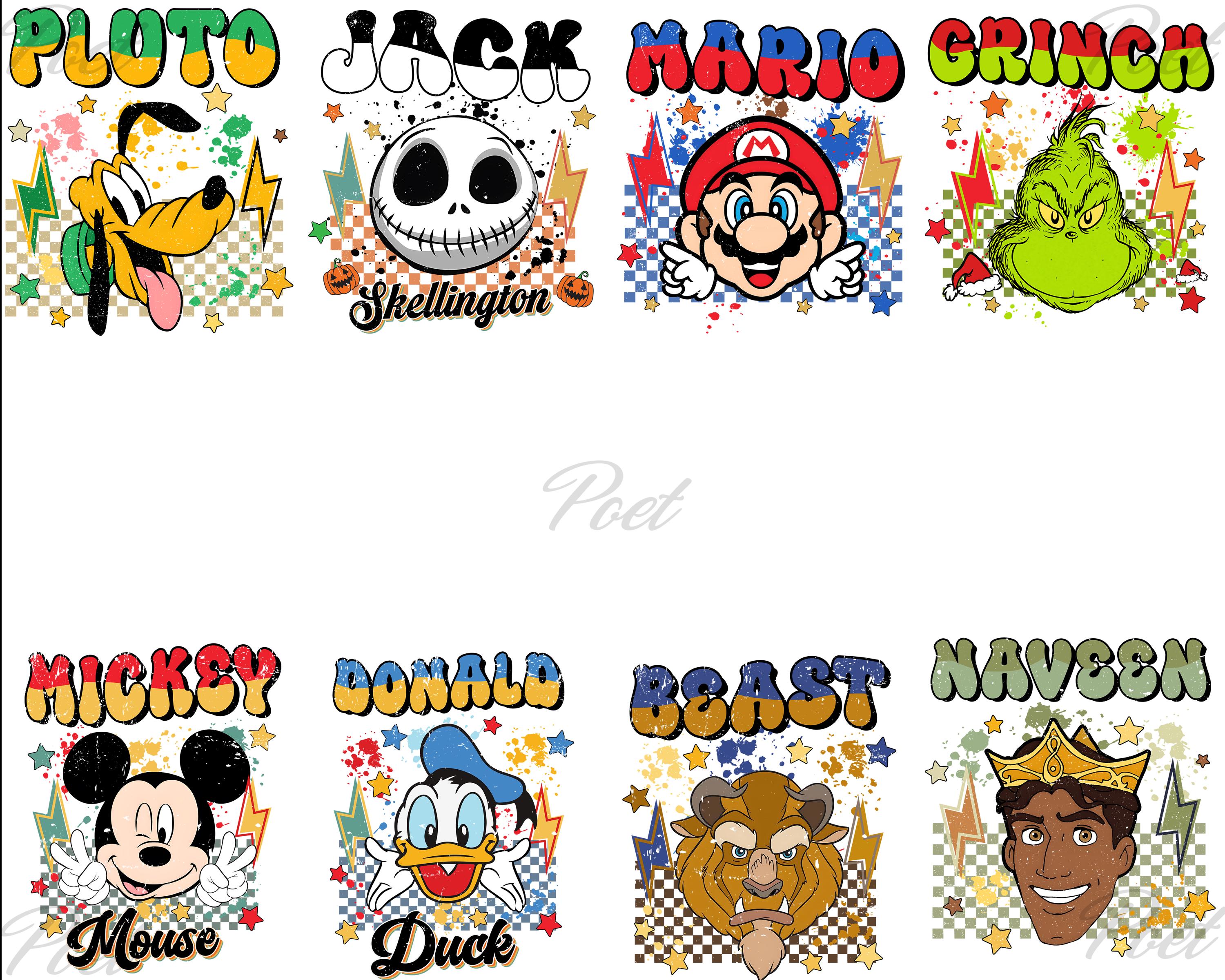 Disney and More Character PNG Bundle, Cricut, Silhouette (digital ...
