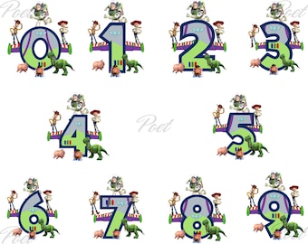 Toy Story Birthday Numbers PNG (Digital Download)