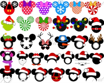 Mickey and Minnie Mouse Christmas PNG: Digital Download