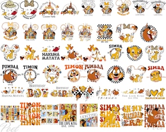 Lion King Clipart Bundle: Simba, Mufasa, Pumbaa PNG (Digital Download)
