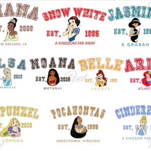 Nombre de princesa PNG Clipart: Princesas de dibujos animados, sublimación de cumpleaños (descarga digital)