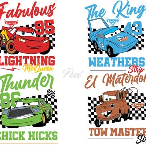 Lightning McQueen PNG Bundle: Cars Sublimation Design (Digital Download