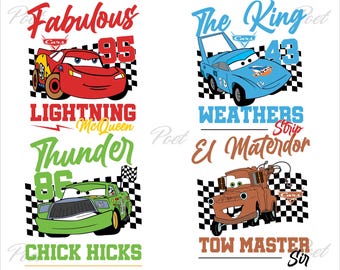 Paquete PNG de Rayo McQueen: Diseño de sublimación de coches (descarga digital)