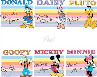 Mickey and Friends Zeichensatz PNG: Cricut & Silhouette Projects (Digitaler Download