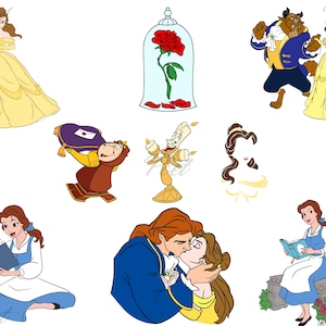 Belle en het beest-clipartbundel: Belle png, SVG (digitale download)