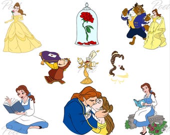 Beauty and the Beast Clipart Bundle: Belle PNG, SVG (Digital Download