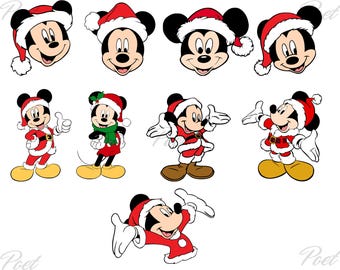 Mickey Mouse kerst PNG SVG: digitale download