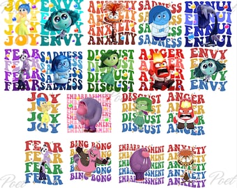 Inside Out 2 PNG Bundle: All The Feelings Digital Download