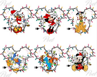 Mickey and Minnie Mouse Christmas PNG: Craft Files for Cricut (Digital Download)