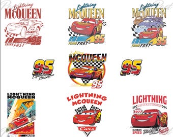 Lightning McQueen Clipart PNG: Cars Cartoon (Digital Download)