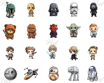 Star Wars PNG Bundle: Characters for Cricut, Silhouette (Digital Download)