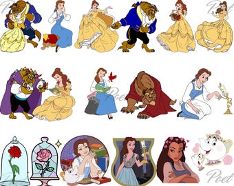 Beauty and the Beast Clipart Bundle: Belle PNG, SVG (Digital Download)