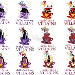Mouse Ear Villain Png, Chillin With My Villains Png, Chillin Like a Villains Png, Halloween Family Trip Png, Instant Download Png