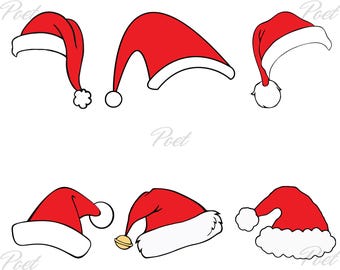 Christmas Hats, Santa Hat Png, Pdf, Svg (Digital Download)