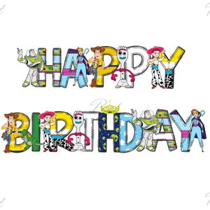 Personalized Toy Story Birthday PNG: Custom Name Digital Download
