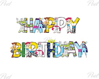Personalized Toy Story Birthday PNG: Custom Name Digital Download