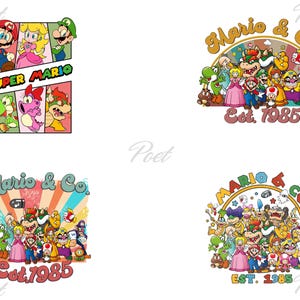 Super Mario Family PNG: Cricut & Silhouette Design (Instant Download)