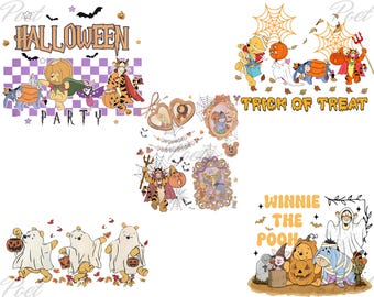 Winnie the Pooh Halloween PNG Bundle: Eeyore, Piglet, Tigger (Digital Download)