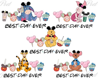 Winnie the Pooh PNG Clipart Bundle: Eeyore, Piglet, Tigger (Digital Download)