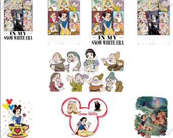 Snow White PNG Clipart: Princess Shirt, Cake Topper (Digital Download)