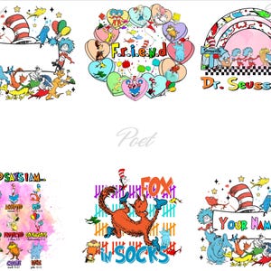 Dr. Seuss Png: Cat in the Hat, Thing 1 & 2 (Digital Download Png)