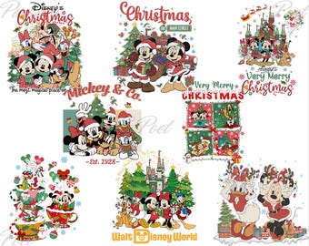 Mickey Mouse Christmas PNG, Disney Cartoon Clipart (Digital Download)