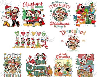 Mickey Mouse Christmas Png, Disney Characters (Digital Download)