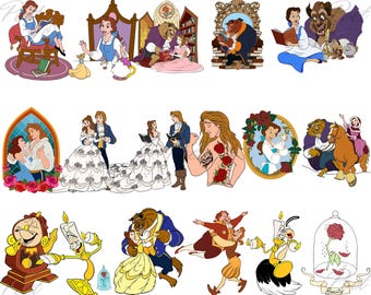 Beauty and the Beast Clipart Bundle: Belle PNG, SVG (Digital Download)
