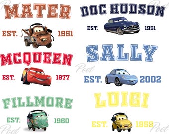 Cars PNG Clipart Bundle: Lightning McQueen, Mater & More (Digital Download