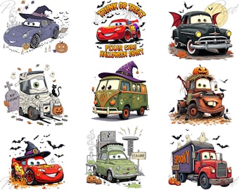 Cars Halloween PNG Bundle: Luigi, Mater, Fillmore (Digital Download)