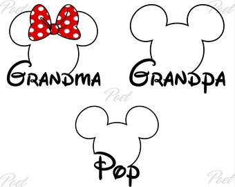 Mickey and Minnie Mouse PNG SVG: Digital Download