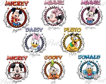 Mickey and Friends Clipart Set, Cartoon Png (Digital Download)