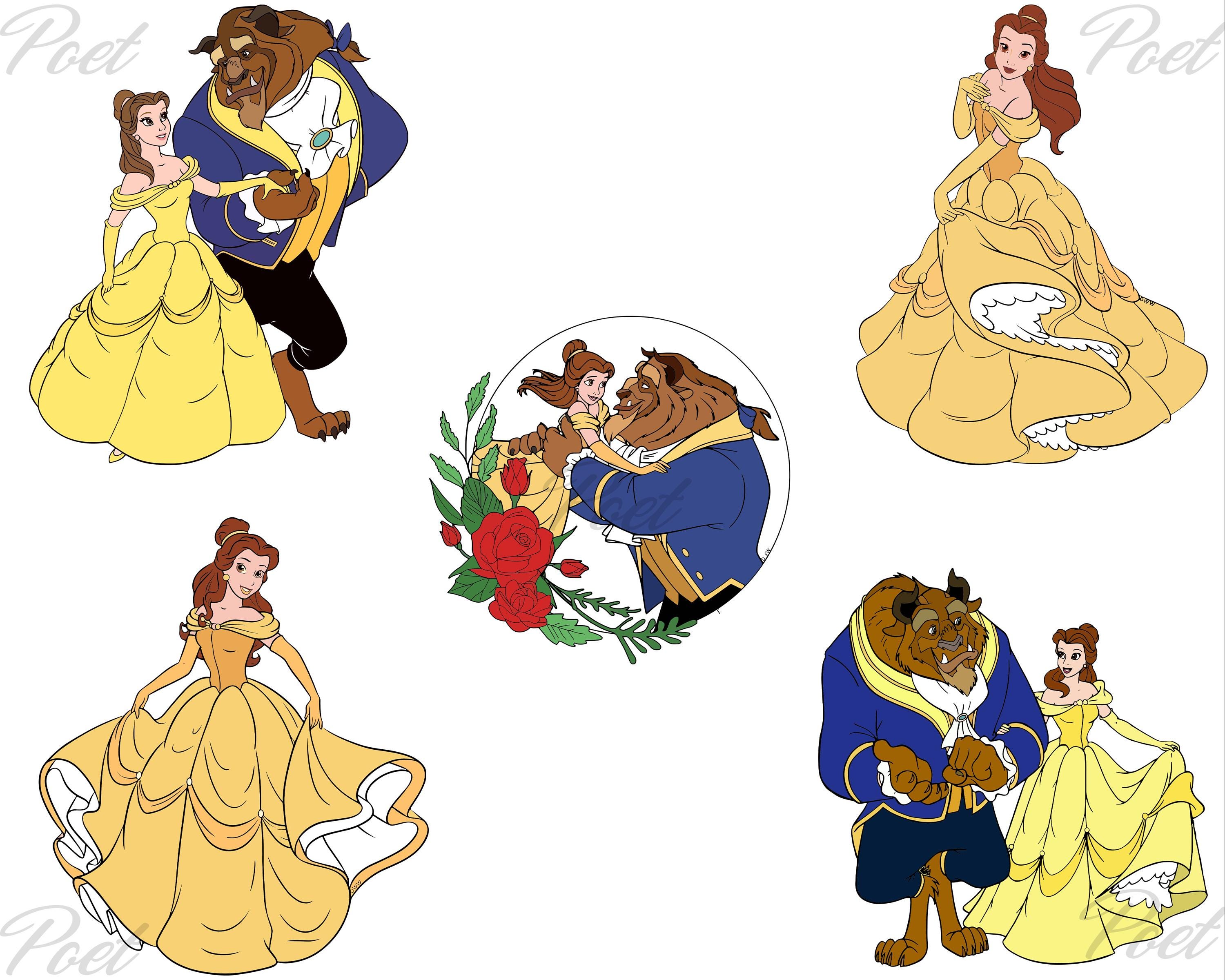 Beauty and the Beast Clipart Bundle: Belle PNG, SVG (digital Download ...