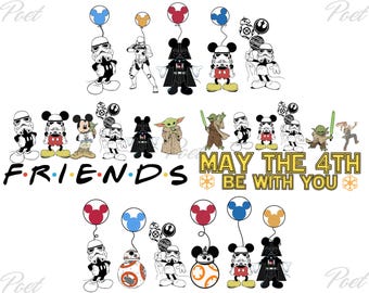 スターウォーズ＆ミッキーマウス PNG：Cricut、Silhouette用クラフトファイル（デジタルダウンロード）