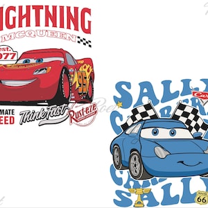 Lightning McQueen Cars PNG Clipart Bundle: Birthday Crafts, Shirts