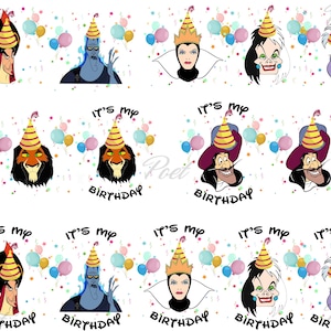 Villain Birthday PNG: Halloween Family Trip, Maleficent & Evil Queen (Instant Download PNG)