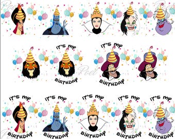 Villain Birthday PNG: Halloween Family Trip, Maleficent & Evil Queen (Instant Download PNG)