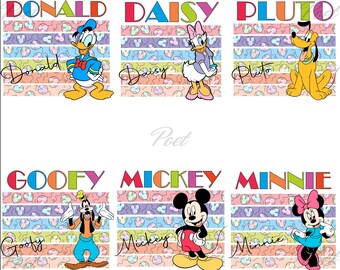 Minnie Maus und Freunde Png, Zeichensatz (Digitaler Download)
