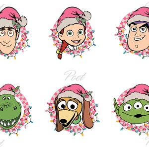 Toy Story Christmas Clipart Bundle: Buzz, Woody, PNG, SVG (Digital Download)