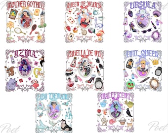 Disney Bösewichte PNG, Familienurlaub, Halloween (Instant Download)